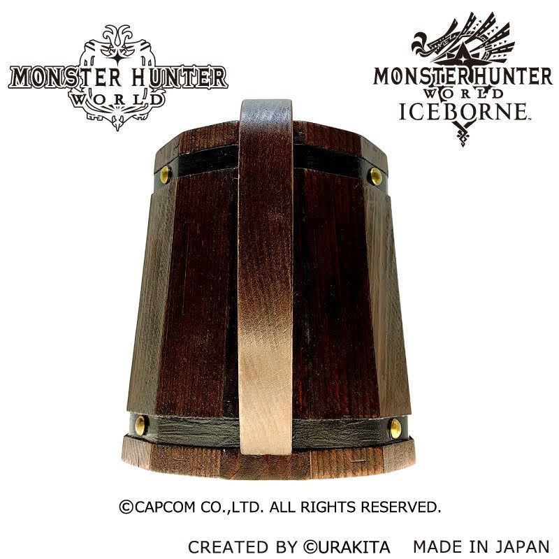 Monster Hunter: World【リアルサイズ木樽ジョッキ】【彫刻】2.8L