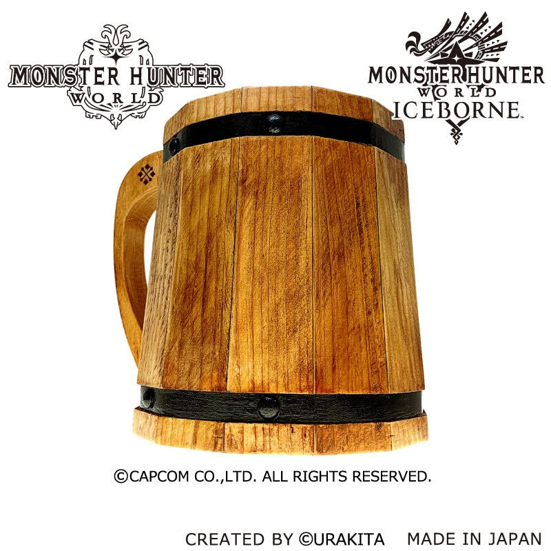 Monster Hunter: World【リアルサイズ木樽ジョッキ】【彫刻】2.8L