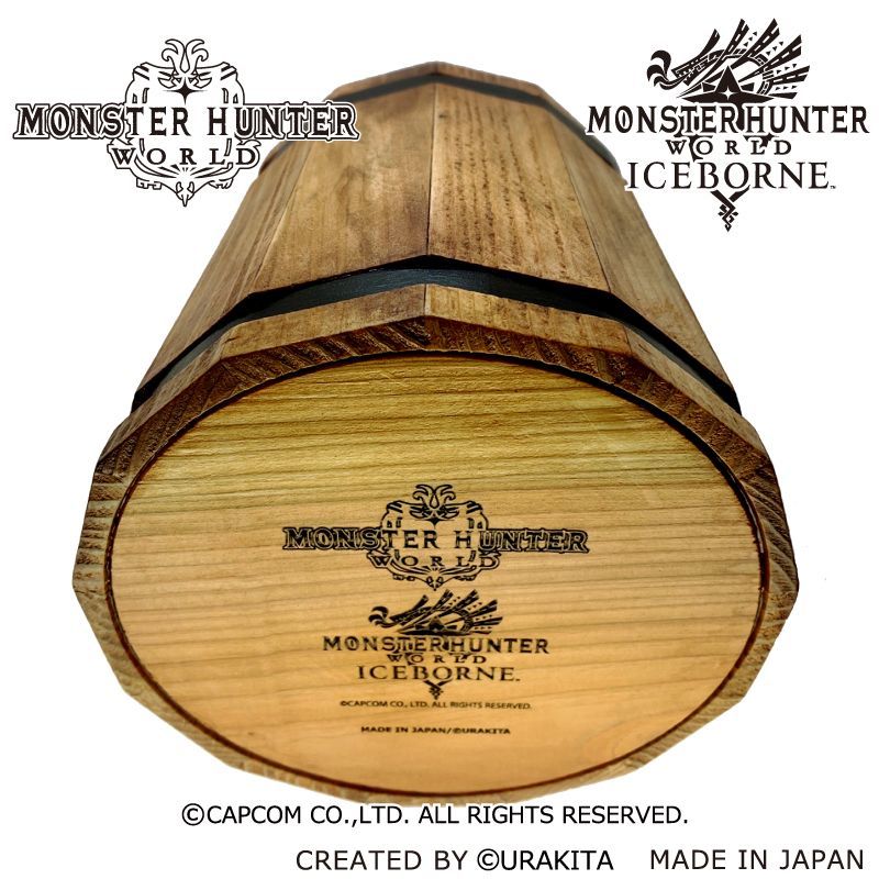 Monster Hunter: World【リアルサイズ木樽ジョッキ】【彫刻】2.8L