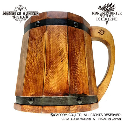 Monster Hunter: World【リアルサイズ木樽ジョッキ】【彫刻】2.8L